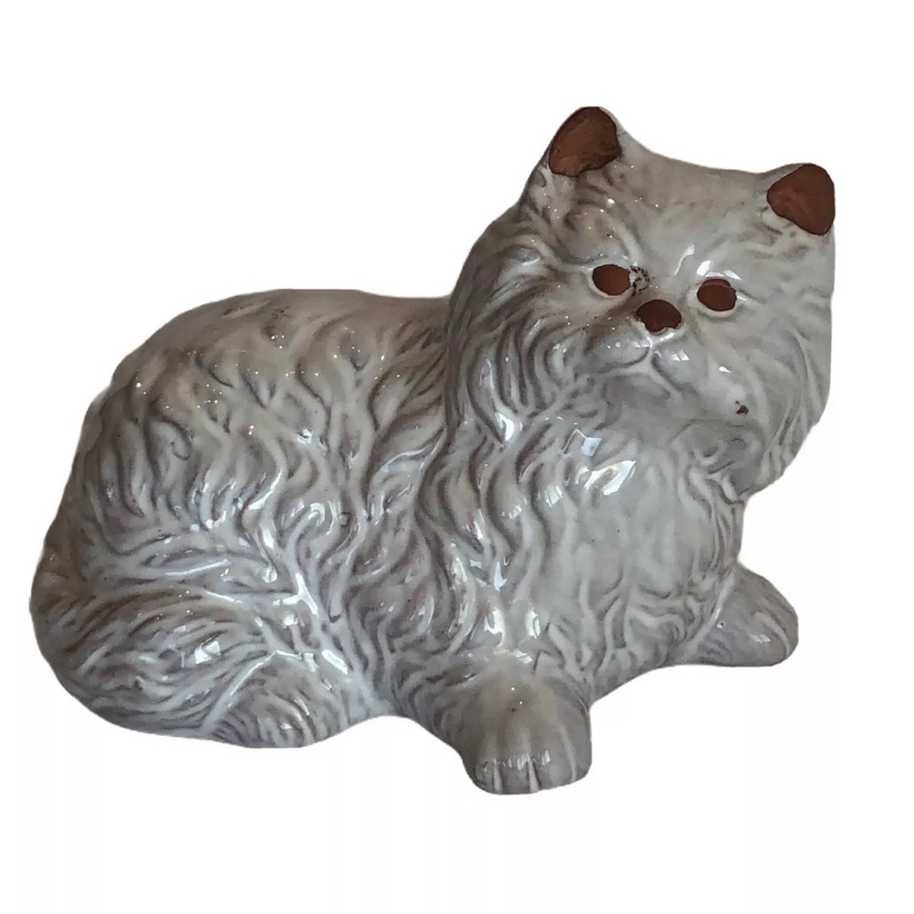Vintage Cat Ceramic Glazed Terra-cotta Persian